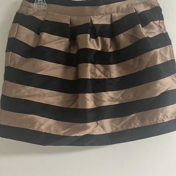 NWT Nell Champagne Skirt Brown Black Striped women’s sz2 - Picture 3 of 6